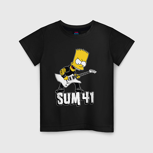 Детская футболка Sum41 Барт Симпсон рокер / Черный – фото 1