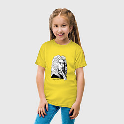 Футболка хлопковая детская Георг Фридрих Гендель, цвет: желтый — фото 2