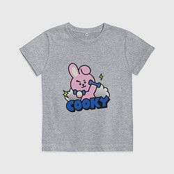 Футболка хлопковая детская Cooky BT21 Jungkook, цвет: меланж
