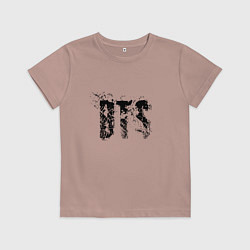 Футболка хлопковая детская BTS logo, цвет: пыльно-розовый