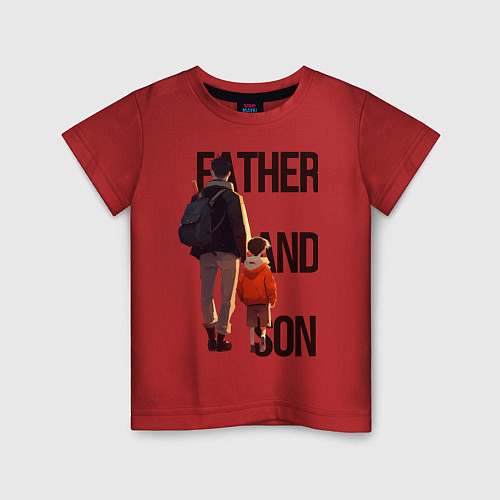 Детская футболка Сын и отец / Красный – фото 1