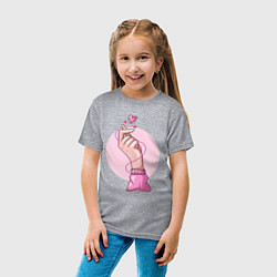 Футболка хлопковая детская Жест любви, цвет: меланж — фото 2