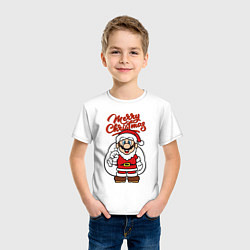 Футболка хлопковая детская Christmas Mario, цвет: белый — фото 2