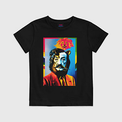 Футболка хлопковая детская Salvador Dali: Self Portrait, цвет: черный