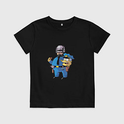 Футболка хлопковая детская Виггам робокоп, цвет: черный