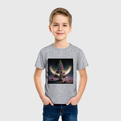 Футболка хлопковая детская Цветок на Марсе, цвет: меланж — фото 2