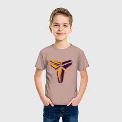 Футболка хлопковая детская Kobe logo, цвет: пыльно-розовый — фото 2