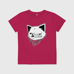 Футболка хлопковая детская Енот арт, цвет: маджента