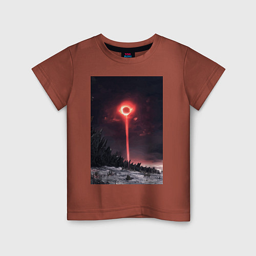 Детская футболка Dark souls 3 Черное солнце / Кирпичный – фото 1