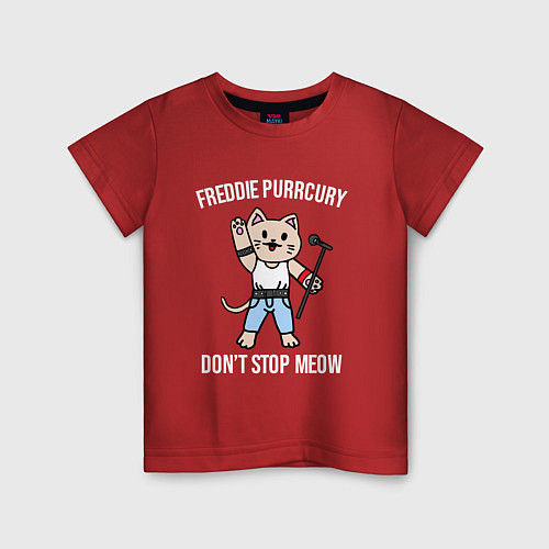 Детская футболка Dont stop meow / Красный – фото 1