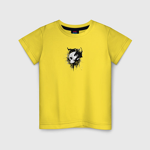 Детская футболка Череп чёрная душа / Желтый – фото 1