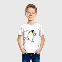 Футболка хлопковая детская Пингвин- вокалист, цвет: белый — фото 2