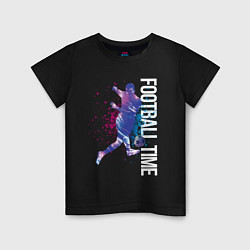 Футболка хлопковая детская Football time Messi, цвет: черный