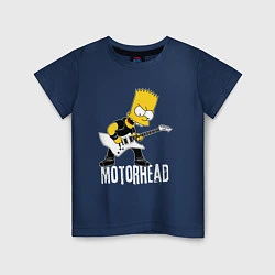 Футболка хлопковая детская Motorhead Барт Симпсон рокер, цвет: тёмно-синий