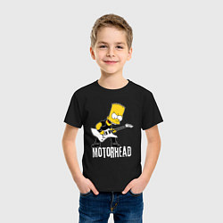 Футболка хлопковая детская Motorhead Барт Симпсон рокер, цвет: черный — фото 2