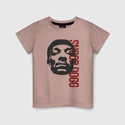 Футболка хлопковая детская Репер Snoop Dogg, цвет: пыльно-розовый
