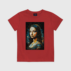 Футболка хлопковая детская Mona Lisa Low Poly, цвет: красный
