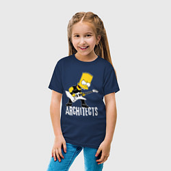 Футболка хлопковая детская Architects Барт Симпсон рокер, цвет: тёмно-синий — фото 2