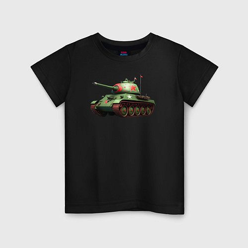 Детская футболка Легенда Т-34 / Черный – фото 1