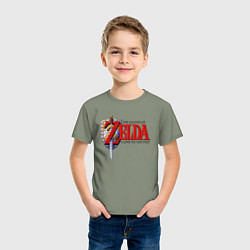 Футболка хлопковая детская The Legend of Zelda game, цвет: авокадо — фото 2