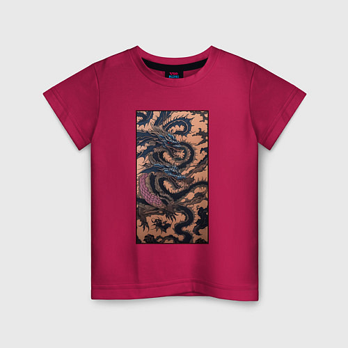 Детская футболка Irezumi - японские драконы змеи / Маджента – фото 1