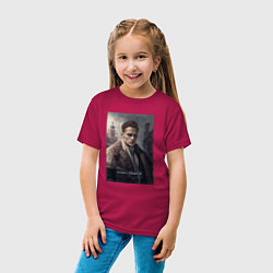 Футболка хлопковая детская Новосибирск - персонаж, цвет: маджента — фото 2
