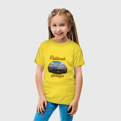 Футболка хлопковая детская Ретро маслкар Chevrolet Camaro, цвет: желтый — фото 2
