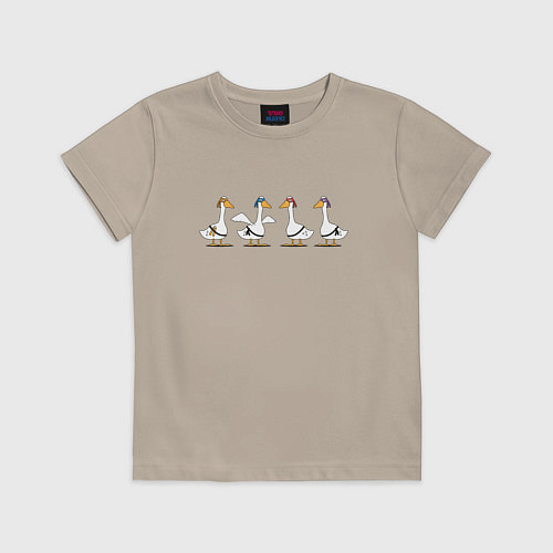 Детская футболка Гуси ниндзя в масках / Миндальный – фото 1