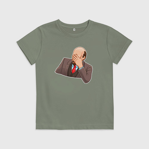 Детская футболка Ленин фэйспалмит / Авокадо – фото 1