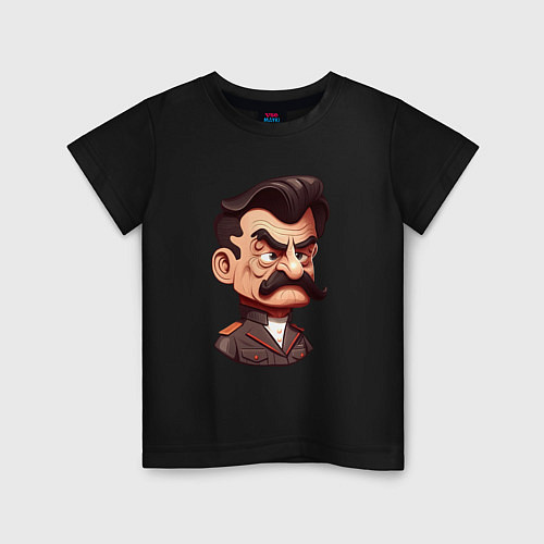 Детская футболка Сталин мультяшный / Черный – фото 1