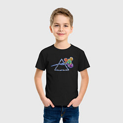 Футболка хлопковая детская Pink Floyd в стиле Ван Гога, цвет: черный — фото 2