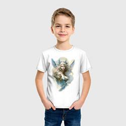 Футболка хлопковая детская Царевна-Лебедь ангел - нейросеть, цвет: белый — фото 2