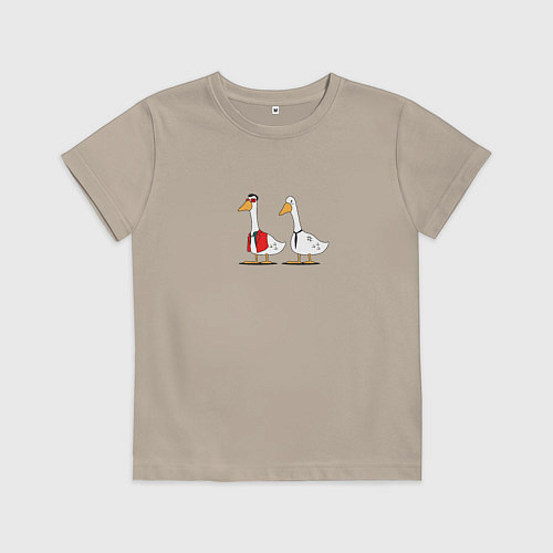 Детская футболка Бойцоский гусь / Миндальный – фото 1