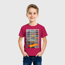 Футболка хлопковая детская Hot Wheels - collection, цвет: маджента — фото 2