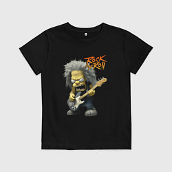 Футболка хлопковая детская Rock Simpsons style, цвет: черный