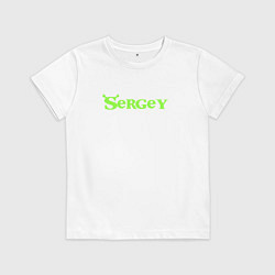Футболка хлопковая детская Сергей в стиле Шрек, цвет: белый