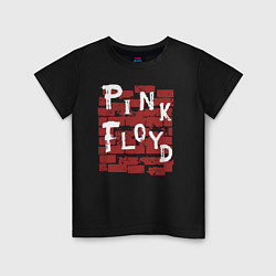 Футболка хлопковая детская Рок музыка pink floyd стена, цвет: черный
