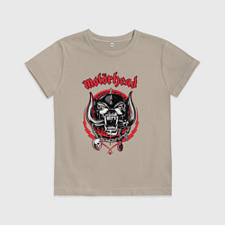 Футболка хлопковая детская Моторхед - лихач, цвет: миндальный