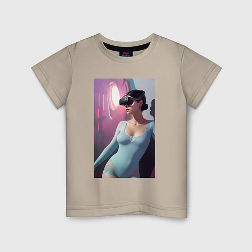 Детская футболка Девушки с виар / Миндальный – фото 1