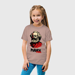 Футболка хлопковая детская Karl Marx - 3 цвета, цвет: пыльно-розовый — фото 2