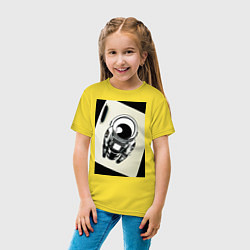 Футболка хлопковая детская Нарисованный астронавт, цвет: желтый — фото 2