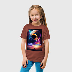 Футболка хлопковая детская Астронавт и марсоход, цвет: кирпичный — фото 2