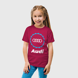 Футболка хлопковая детская Audi в стиле Top Gear, цвет: маджента — фото 2
