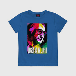Футболка хлопковая детская Legendary John - The Beatles, цвет: синий