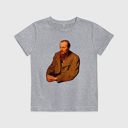 Футболка хлопковая детская Ф Достоевский, цвет: меланж
