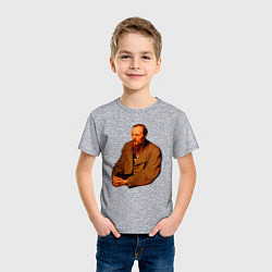 Футболка хлопковая детская Ф Достоевский, цвет: меланж — фото 2