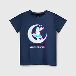 Футболка хлопковая детская Символ Angels of Death в стиле glitch, цвет: тёмно-синий