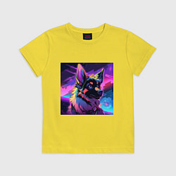 Футболка хлопковая детская Аниме собака, цвет: желтый