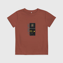Футболка хлопковая детская Love Tetris, цвет: кирпичный