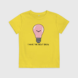 Футболка хлопковая детская У меня есть классные идеи, цвет: желтый